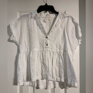C&C California Crisp White Peplum Blouse